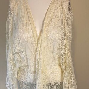 Kori America Cream Lace Cardigan Sz XL